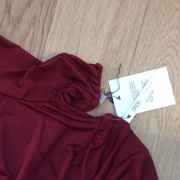 ASOS || petite maroon midi dress - Picture 5 of 8